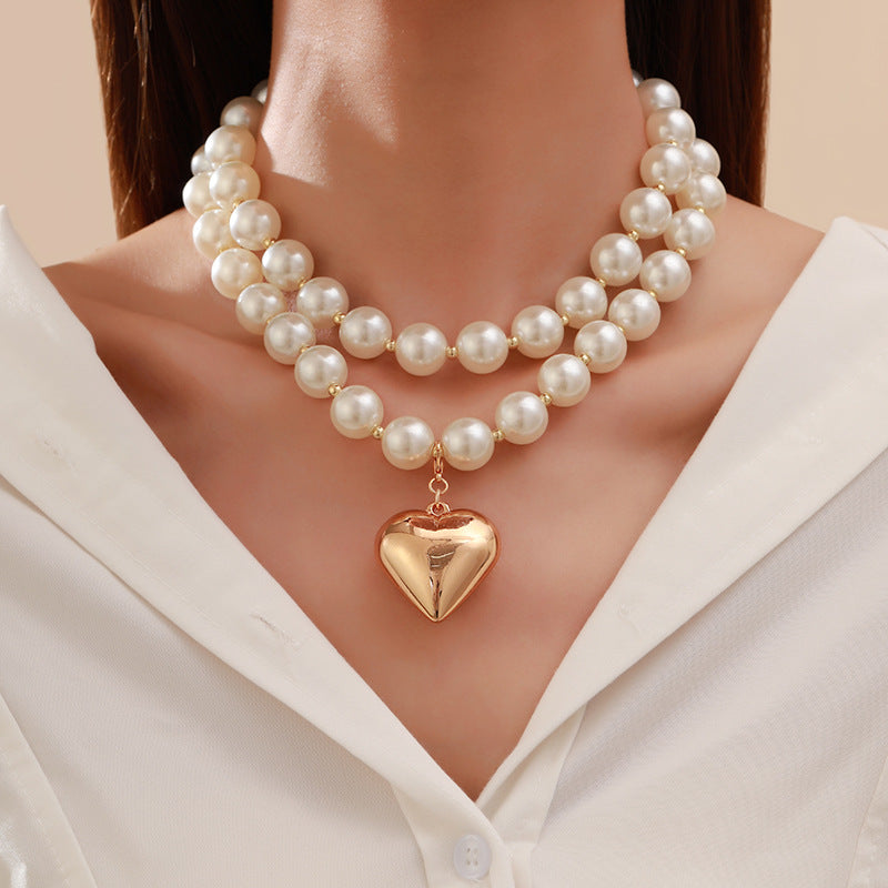 vakkv HOT and NEW Cross Border Ornament Exaggerated Big round Bead Punk Short Necklace Hot Sale Geometric Beads Necklace Women's Beaded