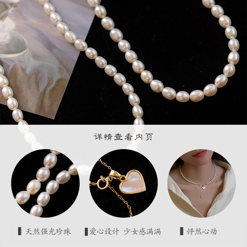 Natural Freshwater Pearl Necklace for Women Special-Interest Design High Class Elegant Spring and Summer Necklace Advanced New Popular Items