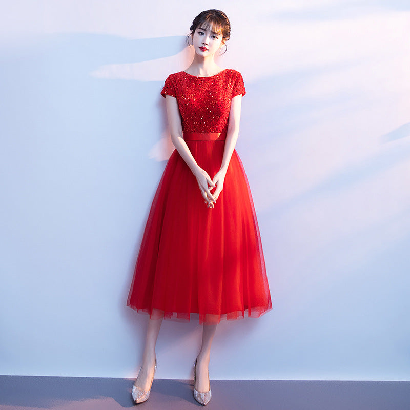 VAKKV Choir Performance Costume Female Dress Banquet Temperament Host Chorus Recitation Competition Costume Adult Formal Dress