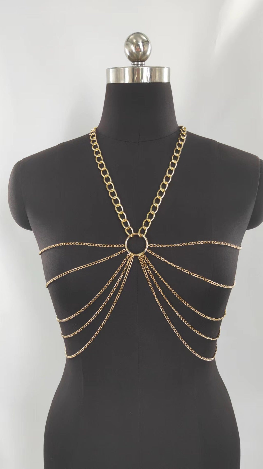 2025 MW3051 2025 vest fashion small ring connected with multiple fringed chains neck top small vest body chain
