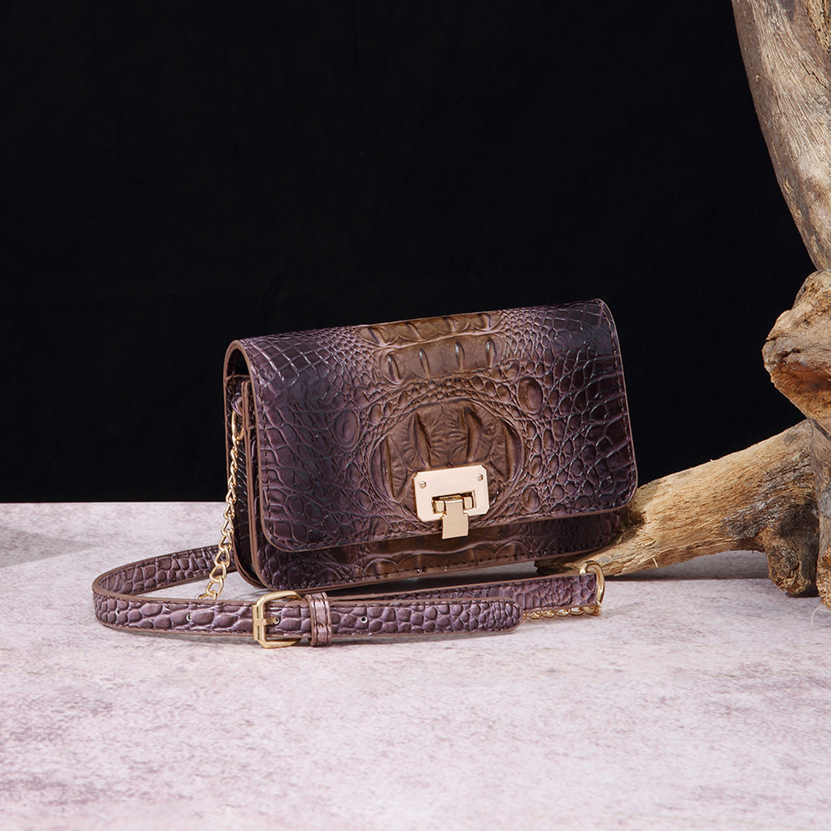 VAKKV Popular, 2025, New Middle East for New Crossbody One Shoulder Retro Women's Bag Multi-colored Crocodile Pattern Brahman