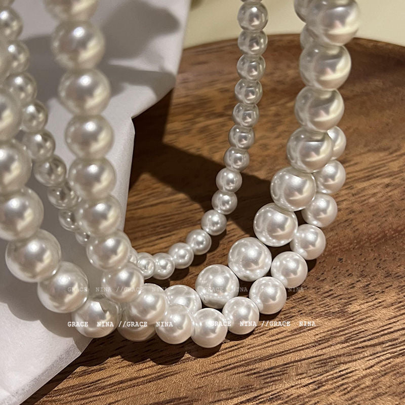 South Korea Fever Bloggers Same Style Pearl Necklace New Women's Simple Temperamental All-Match Clavicle Chain Neck Chain