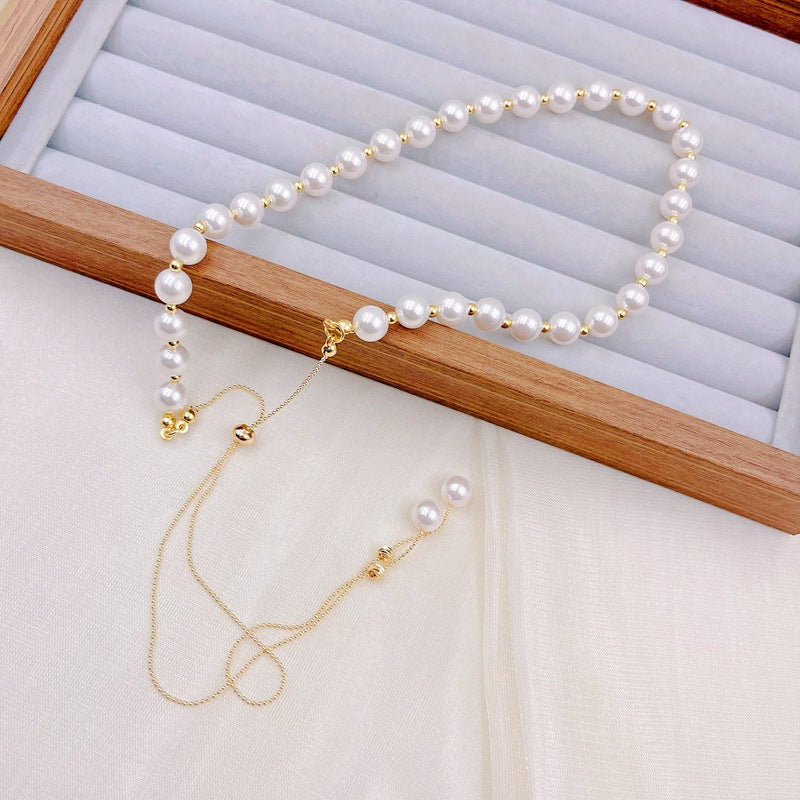Pearl Necklace Summer Women's High-Grade Accessories New Internet Influencer Long Adjustable Light Luxury Minority Clavicle Chain