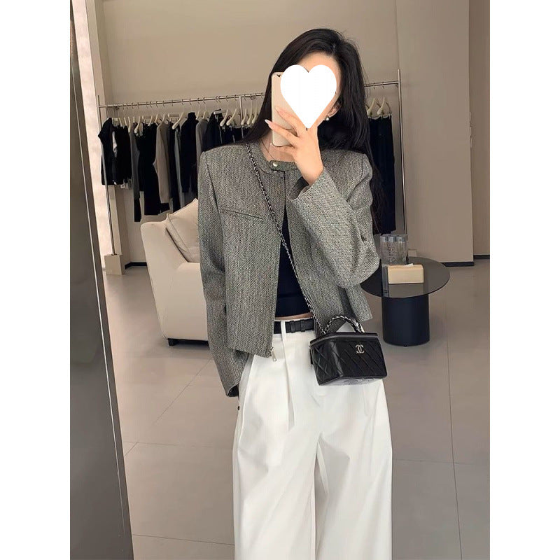 High-end fragrant short jacket women's 2025 new niche celebrity temperament tweed blazer women's clothing