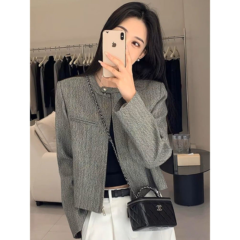 High-end fragrant short jacket women's 2025 new niche celebrity temperament tweed blazer women's clothing