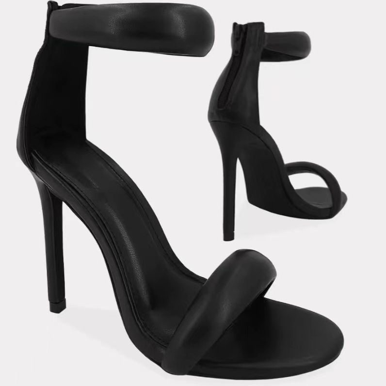 Cross-Border plus Size Sandals Women's Summer New Solid Color Pointed HOTan and NEWn Sexy Fashion High Heels