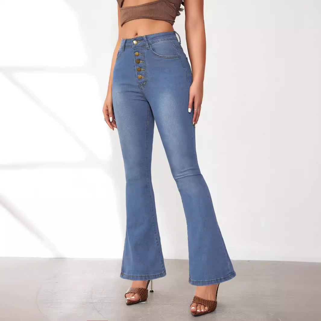 VAKKV with New 2025 high-waisted thin jeans popular spring new temperament commuter trousers
