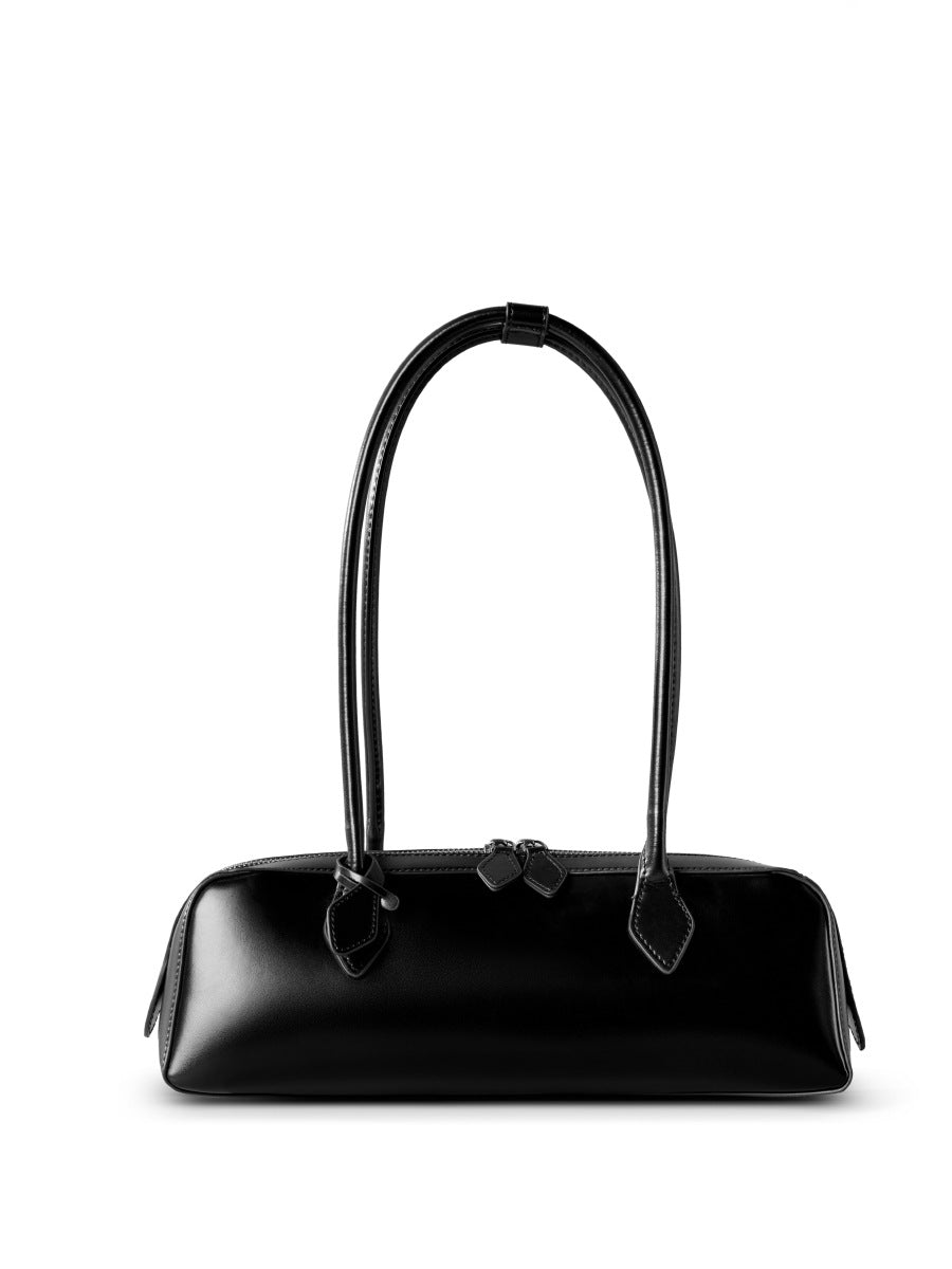 2025 niche design armpit bag large capacity versatile long baguette women's bag commuter cowhide handbag
