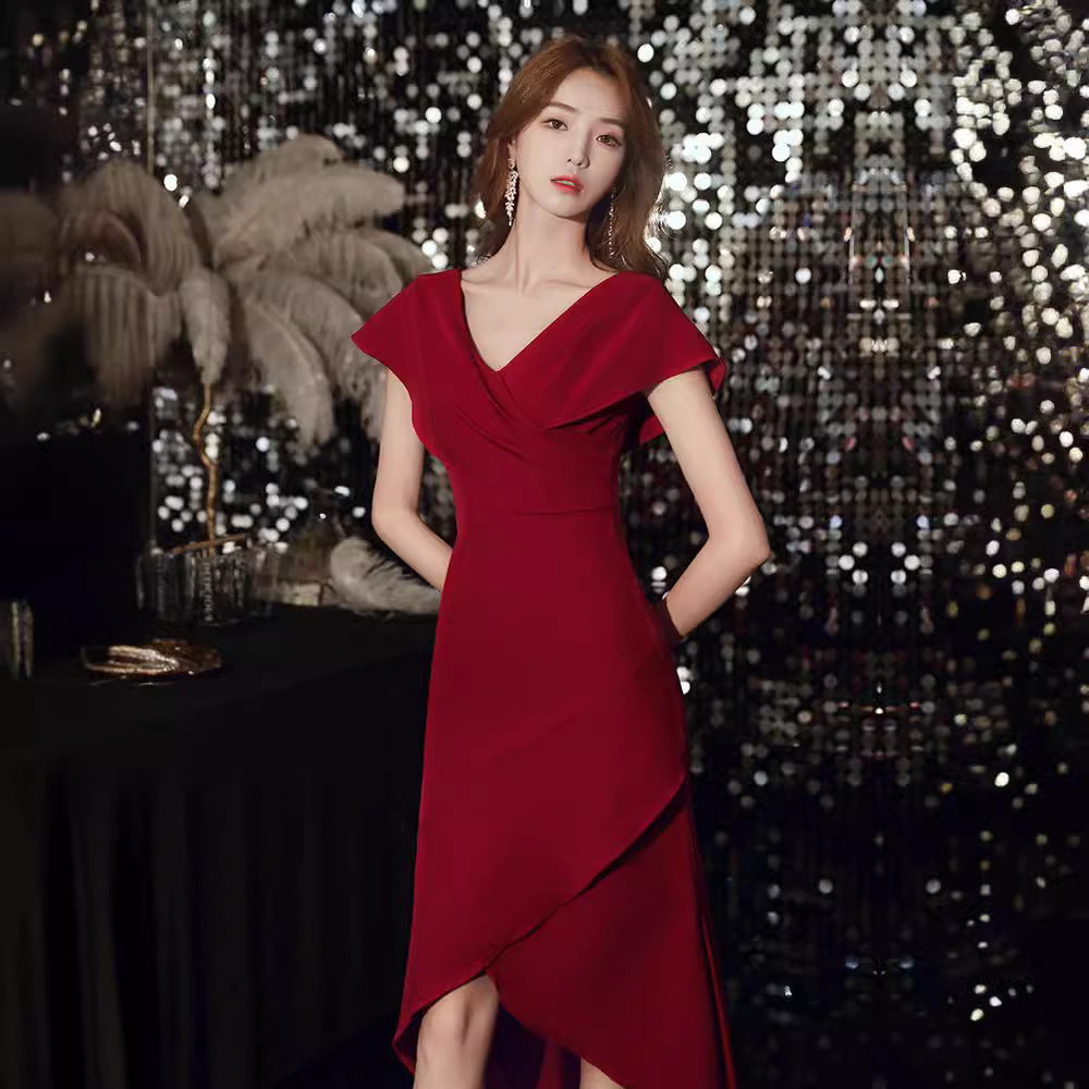 Party Bridesmaid Dress New Summer Bridesmaid Dress Sisters Dress Women Red Slimming Flab Hiding Girlfriends Clothes Women