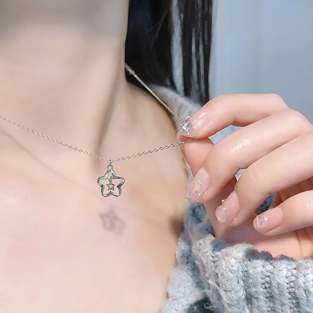 vakkv Summer Cube Sugar Necklace Princess Light Luxury Titanium Steel No Fading Clavicle Chain All-Match Necklace Ornament Wholesale