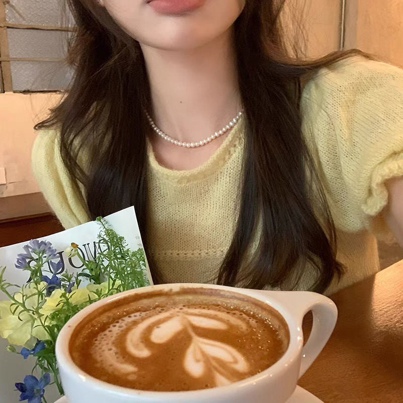 South Korea Fever Bloggers Same Style Pearl Necklace New Women's Simple Temperamental All-Match Clavicle Chain Neck Chain