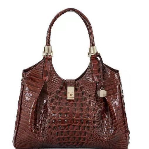 VAKKV New Popularan, 2025n and Middle Eastern New independent station portable messenger retro women's bag multi-color concave and convex crocodile pattern