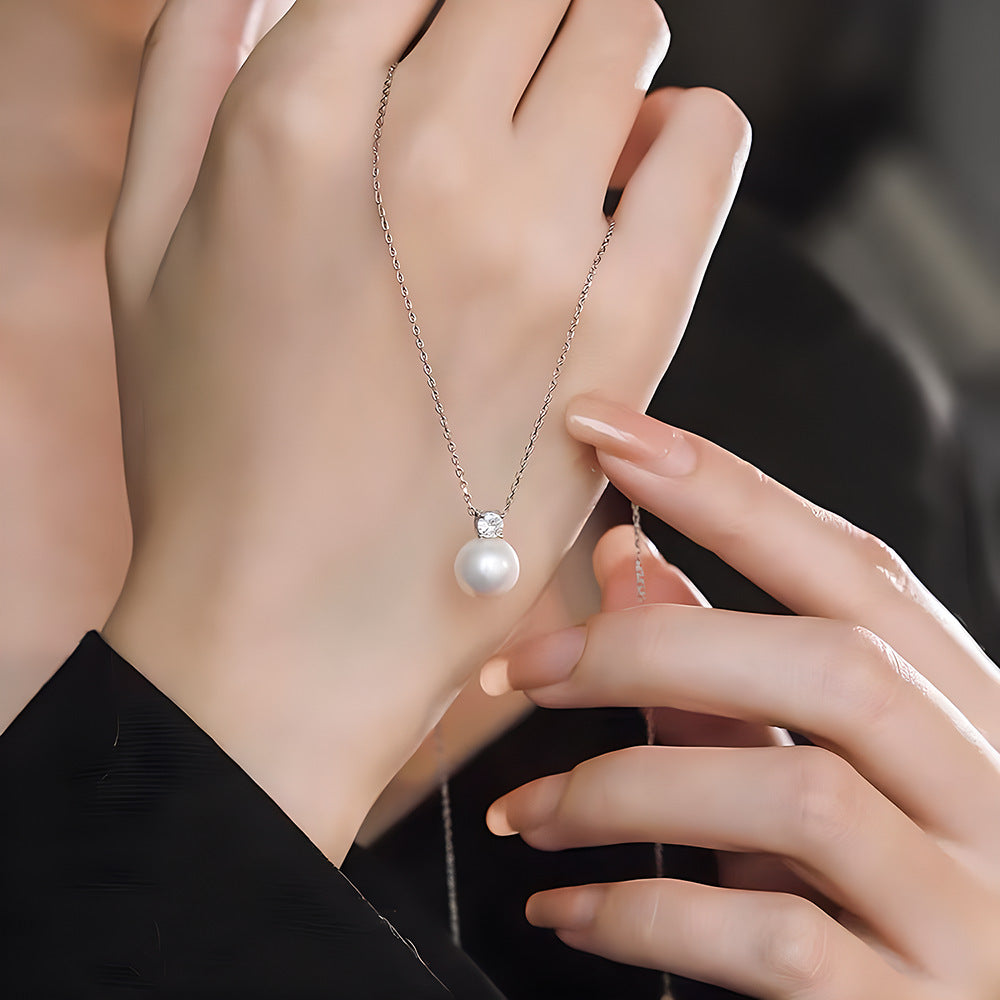 vakkv Summer Cube Sugar Necklace Princess Light Luxury Titanium Steel No Fading Clavicle Chain All-Match Necklace Ornament Wholesale