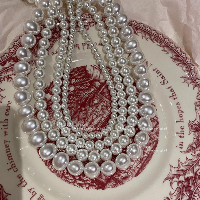 South Korea Fever Bloggers Same Style Pearl Necklace New Women's Simple Temperamental All-Match Clavicle Chain Neck Chain