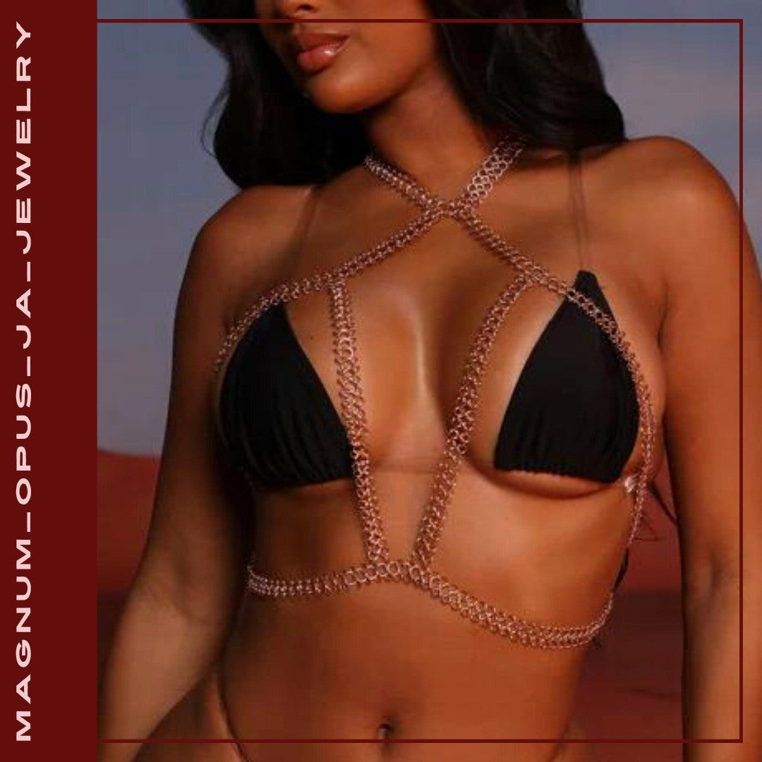 2025 MW3180 2025 body chain sexy personalized neck halter top small vest ring chain body chain