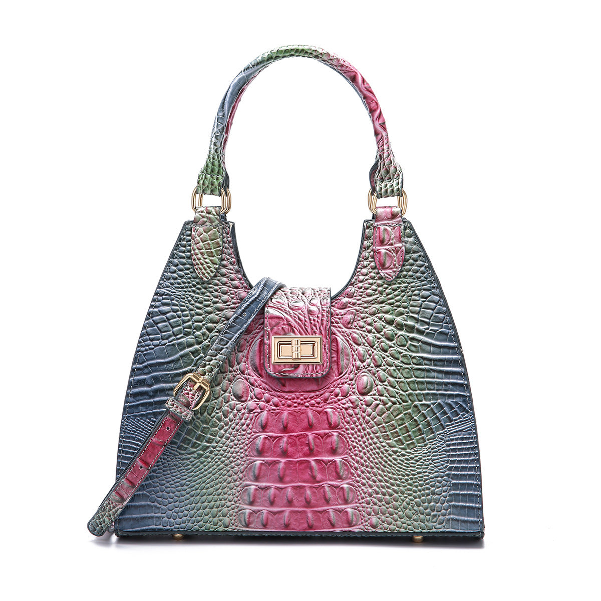 VAKKV Popularan, 2025n retro Middle East New independent station hand-held underarm bag method stick women's bag crocodile pattern Brahman