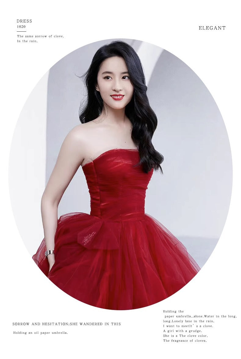VAKKV Wedding Bride New High-End Affordable Luxury Liu Yifei Star Same Style Host Evening Dress Trip Shoot Dress