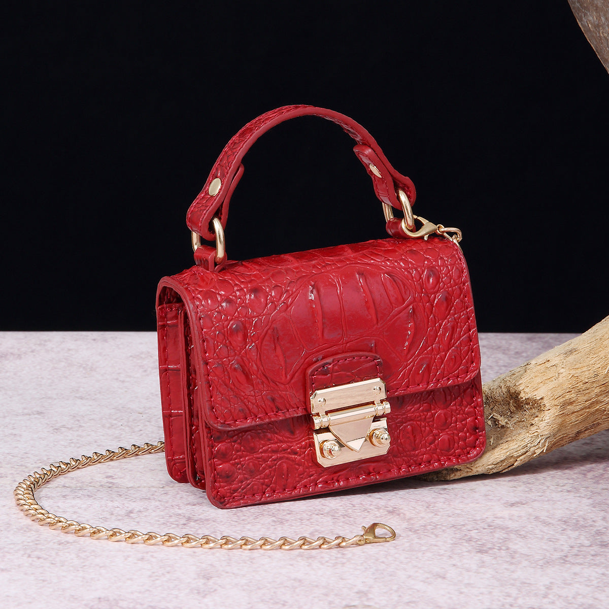 VAKKV Popular, 2025 and the United States for trans-Middle East New Crossbody One Shoulder Retro Women's Bag Multi-colored Crocodile Pattern Brahman