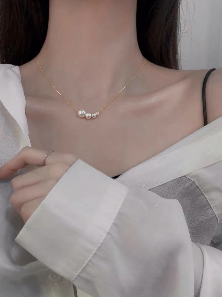 S925 Silver Light Luxury Necklace Versatile Trendy Clavicle Chain Female Butterfly Simple Niche High Sense Elegant Sweater Chain Ornament