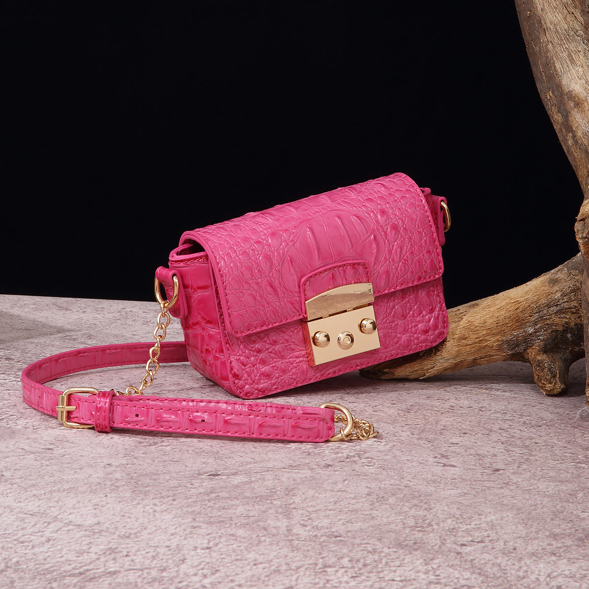 VAKKV Popular, 2025 and the Middle East for New independent station crossbody shoulder retro women's bag multi-colored crocodile pattern Brahman