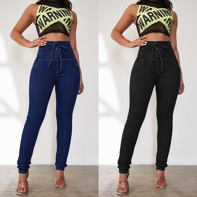 VAKKV New Popular trade Popular, 2025, spring and summer popular new sexy hip lift strap small foot jeans, spot