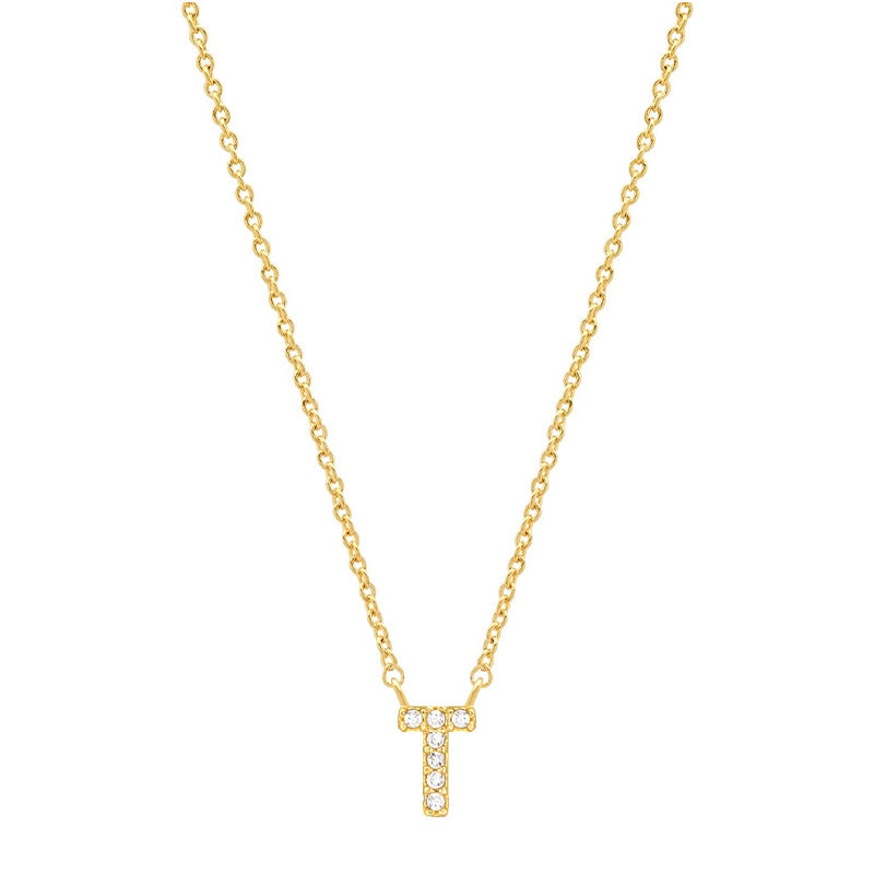 vakkv Hot Selling Fashion All-Match S925 Silver 26 English Letters Pendant Necklace for Women Inlaid Zircon Special-Interest Design
