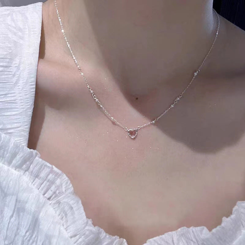 S925 Silver Light Luxury Necklace Versatile Trendy Clavicle Chain Female Butterfly Simple Niche High Sense Elegant Sweater Chain Ornament
