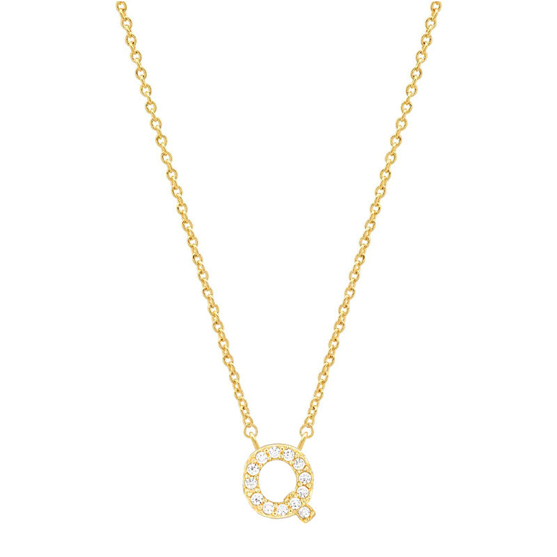 vakkv Hot Selling Fashion All-Match S925 Silver 26 English Letters Pendant Necklace for Women Inlaid Zircon Special-Interest Design