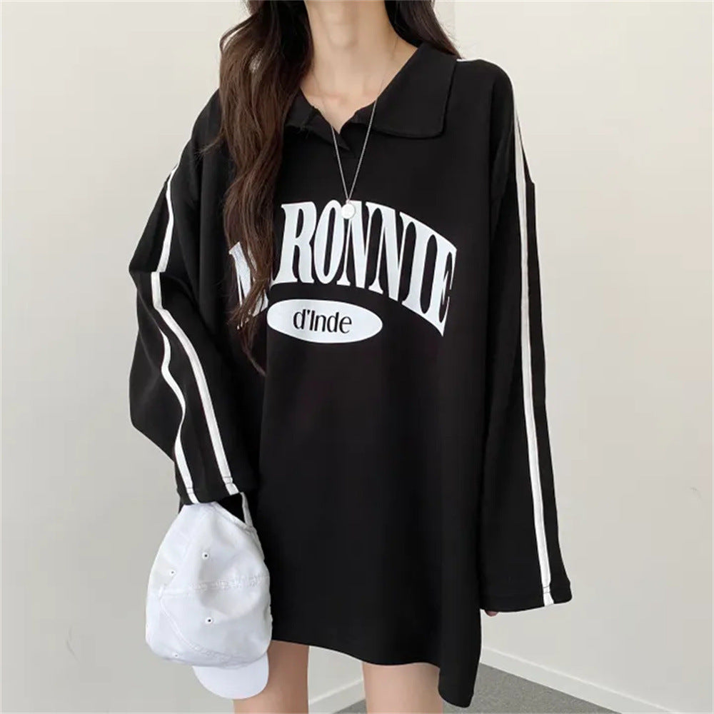 VAKKV Manufacturer 280 grams 2025n retro sweater women's spring and autumn Korean version containing cotton trendy brand loose polo lapel