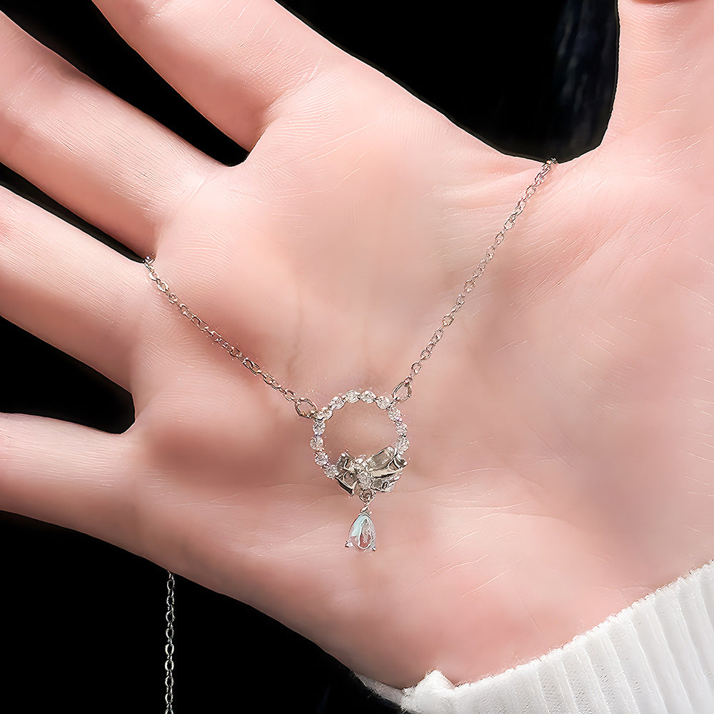 vakkv Summer Cube Sugar Necklace Princess Light Luxury Titanium Steel No Fading Clavicle Chain All-Match Necklace Ornament Wholesale