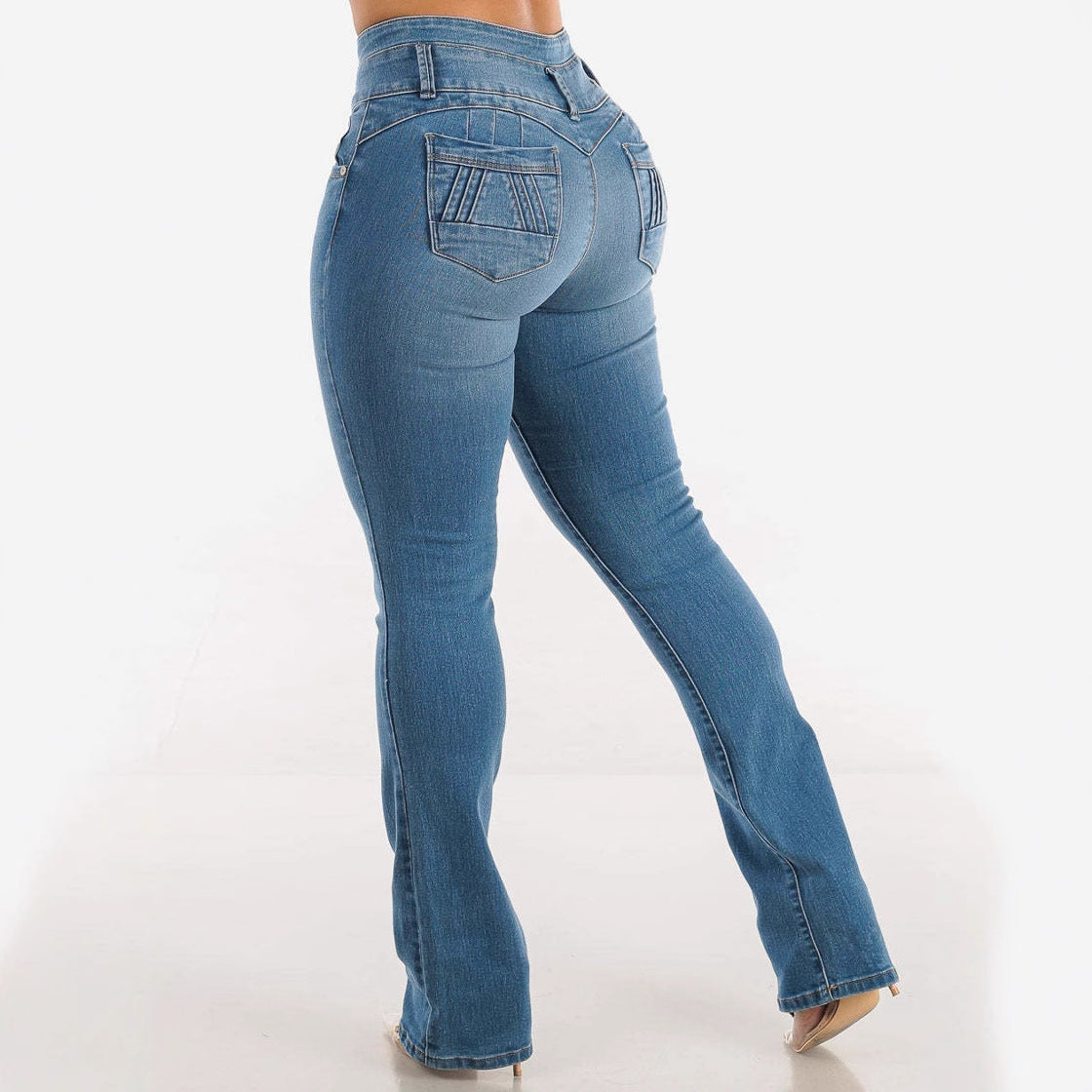 VAKKV Europe, America, cross-border 2025 spring new hip-lifting elastic jeans women's sexy thin high-waisted micro-pull pants