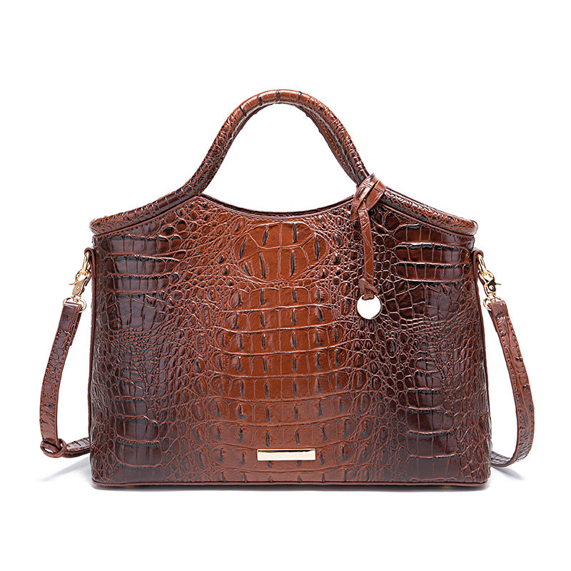 VAKKV New 2025 New independent station portable messenger retro women's bag multi-color three-dimensional concave and convex crocodile pattern