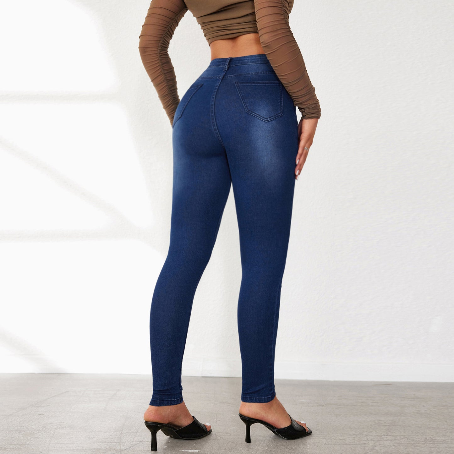 VAKKV popular spring direct supply New 2025 style street Spice Girl high elastic small feet hip lift women's jeans spot
