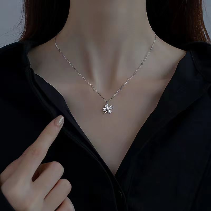 S925 Silver Light Luxury Necklace Versatile Trendy Clavicle Chain Female Butterfly Simple Niche High Sense Elegant Sweater Chain Ornament