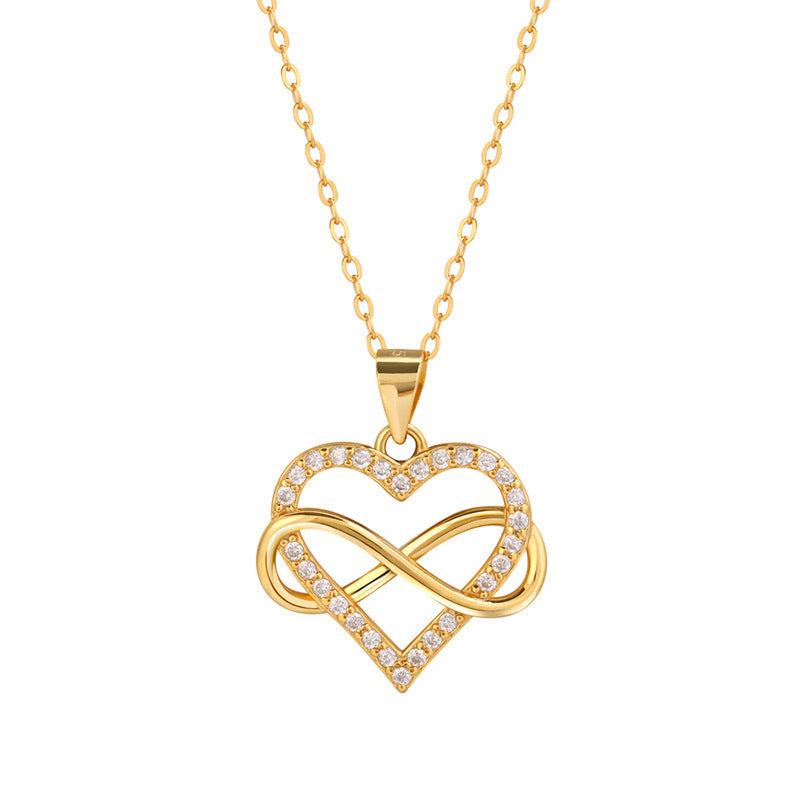 vakkv Cross-Border 8-Word Love Necklace Non-Fading Female Niche Stylish Simple and Versatile Love Pendant Hot Selling Chain Wholesale