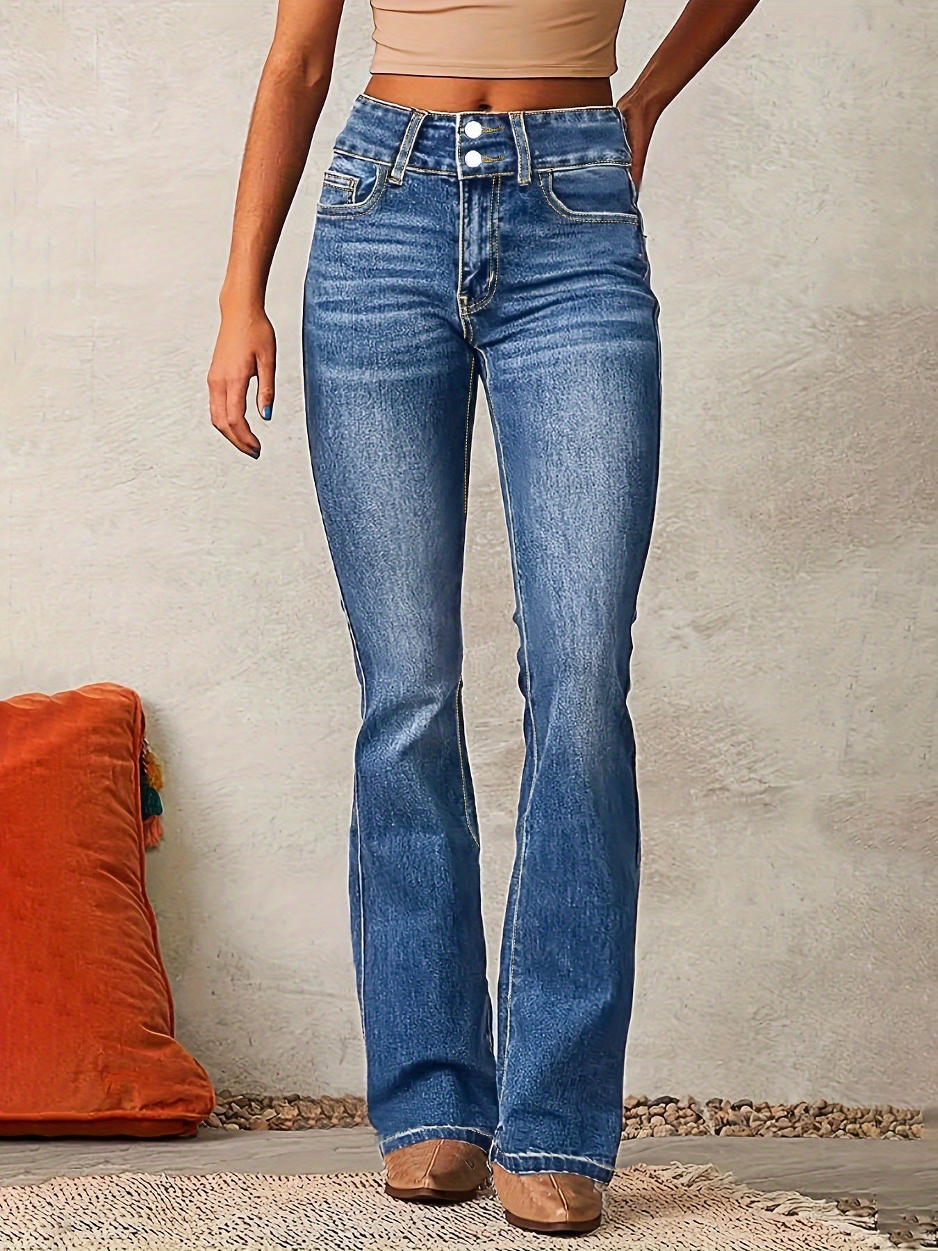 VAKKV 2025 cross-border retro elastic jeans women's clothing 2025 spring new washed street micro-pull trousers