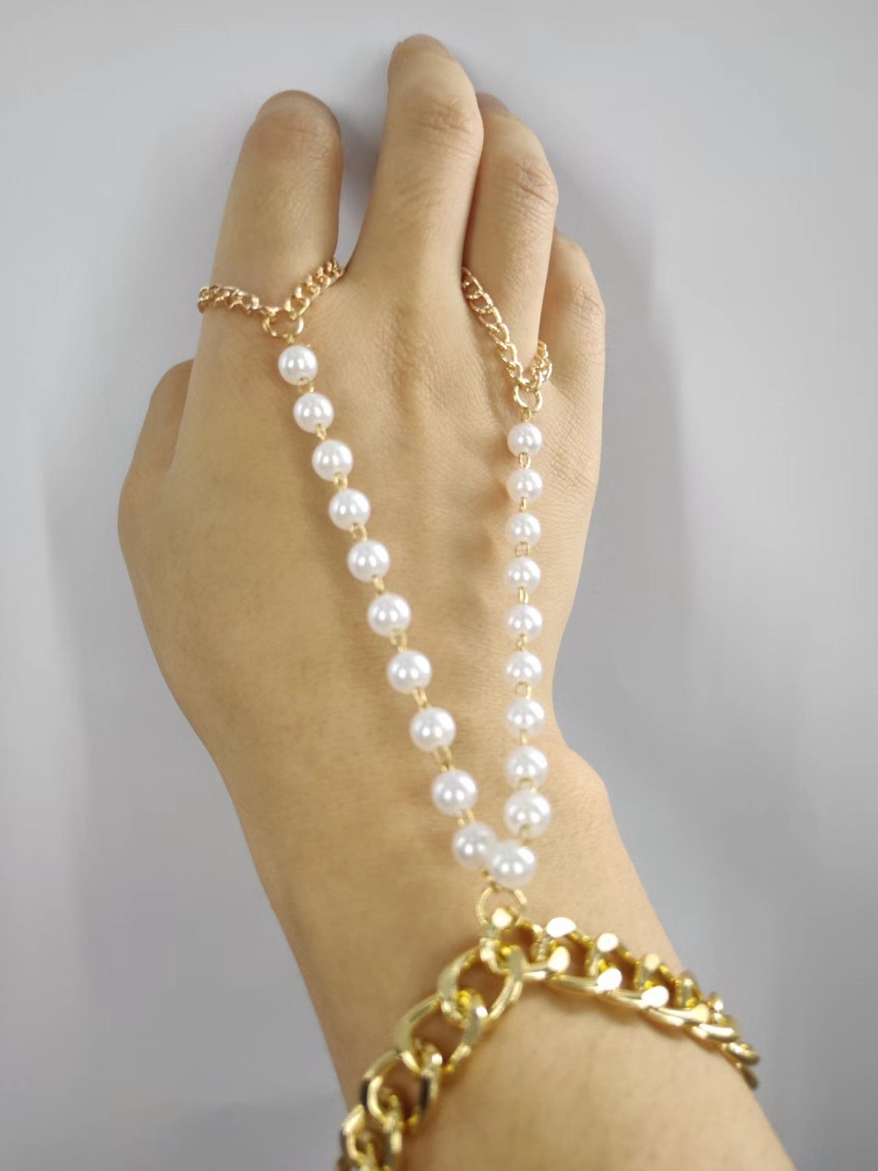 2025 MW3026 2025 Bracelet Hot Trade Simple Fashion Personality Pearl Chain Metal Chain Combination Bracelet Jewelry