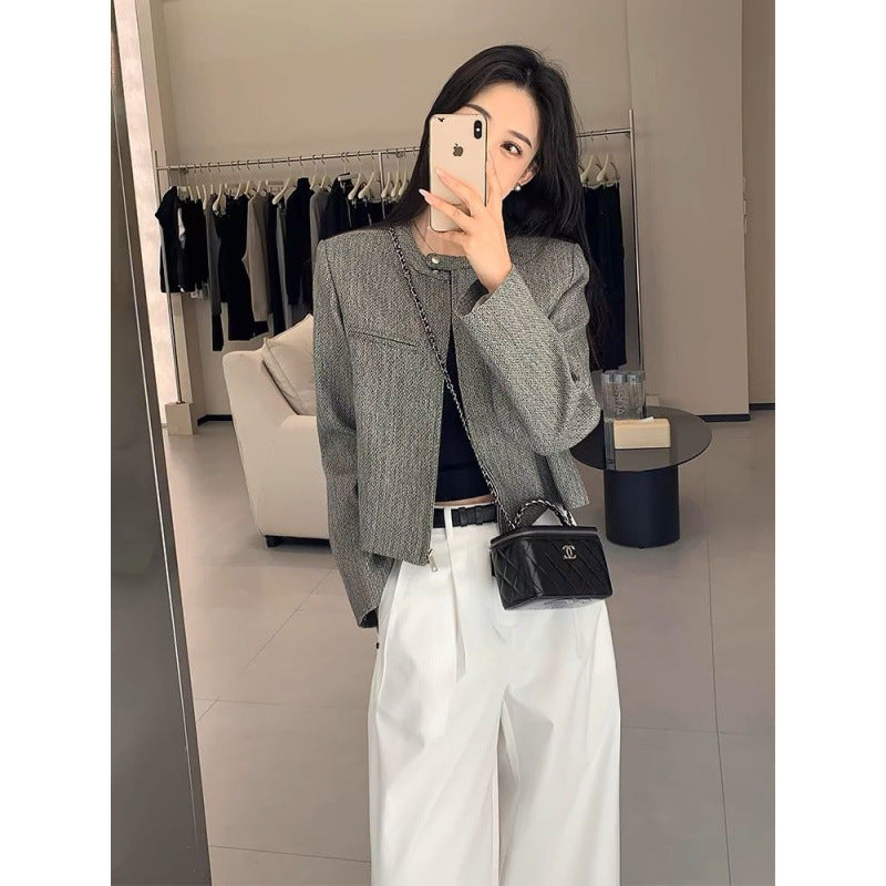 High-end fragrant short jacket women's 2025 new niche celebrity temperament tweed blazer women's clothing