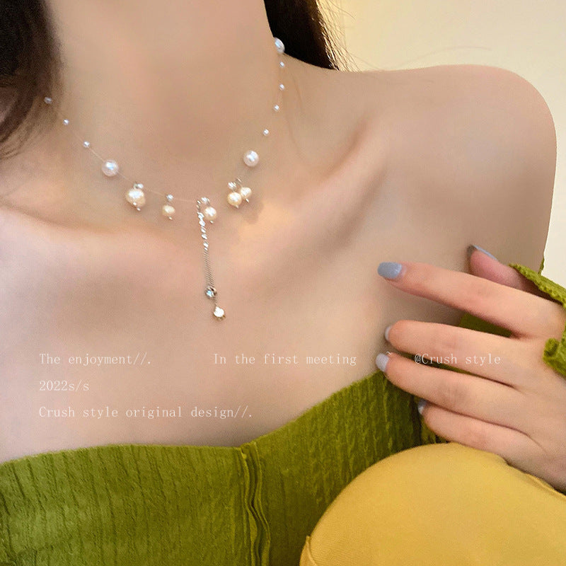 Butterfly Tassel Necklace for Women South Korea Light Luxury High-Grade Clavicle Chain New Popular Minority All-Match Ornament