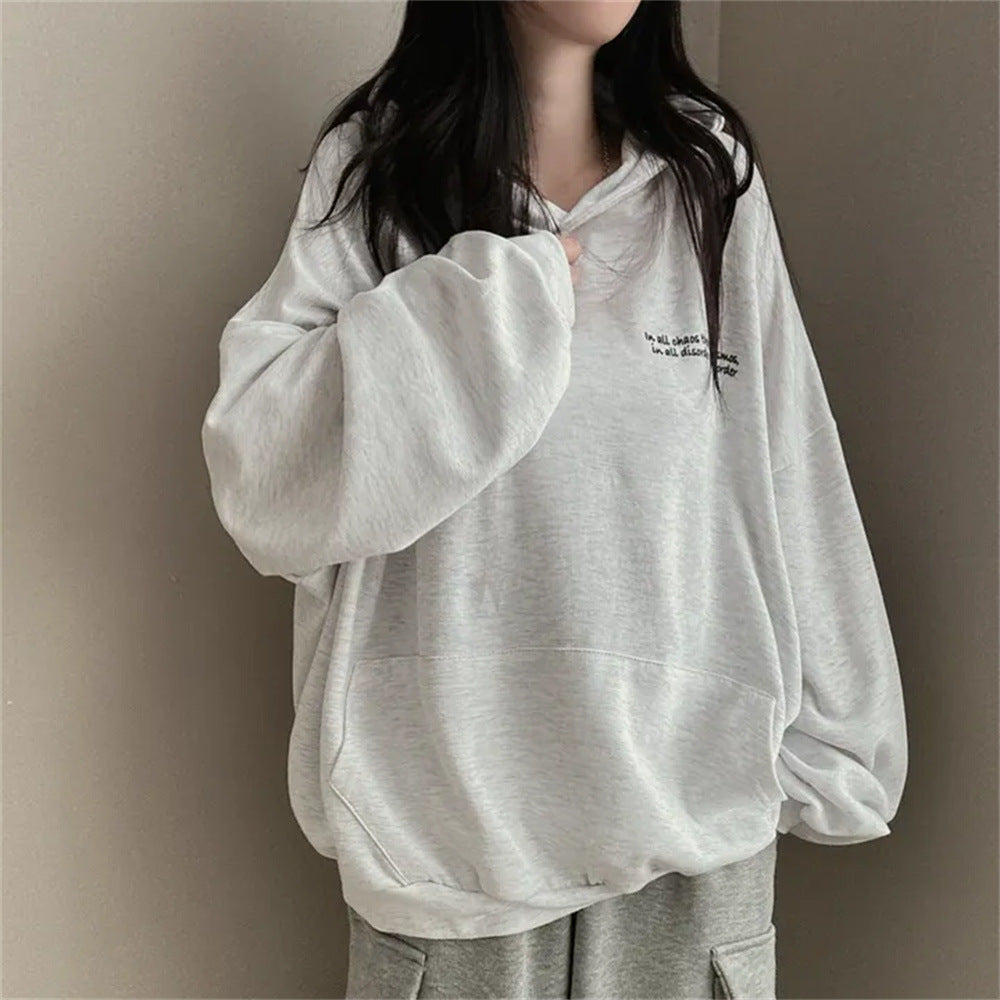 VAKKV Manufacturer popular new velvet oversize small Japanese Korean version hooded sweater women's autumn and winter public tide brand printing