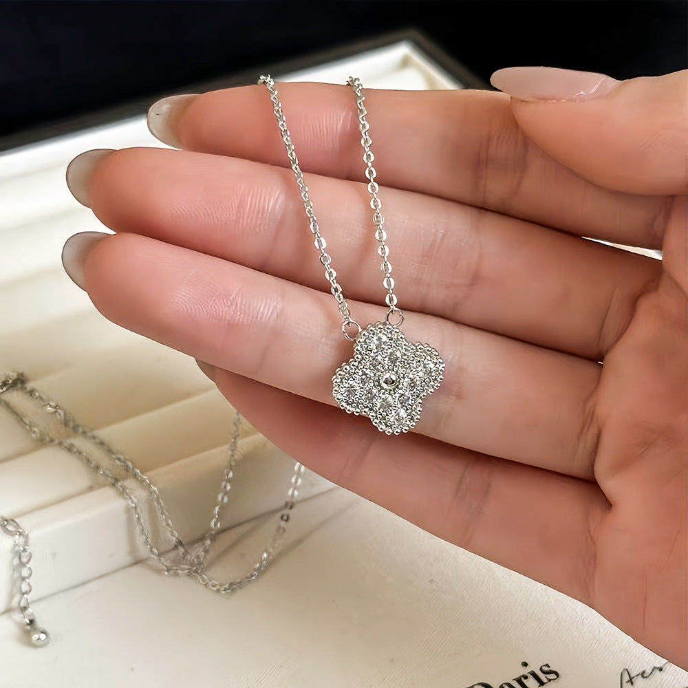 vakkv Summer Cube Sugar Necklace Princess Light Luxury Titanium Steel No Fading Clavicle Chain All-Match Necklace Ornament Wholesale