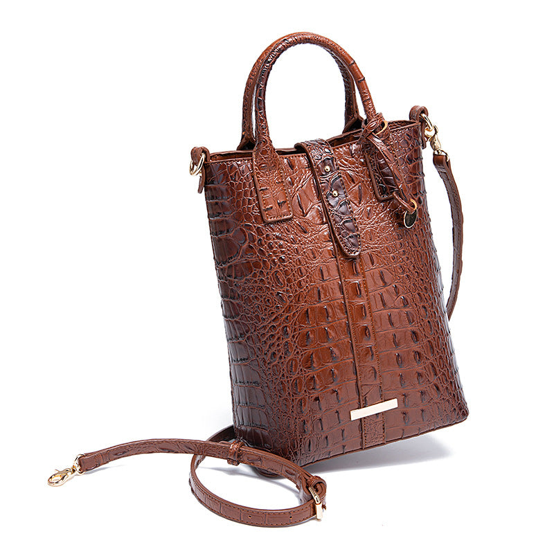 VAKKV New Popularan, 2025n and Middle Eastern New independent station portable messenger retro women's bag multi-color concave and convex crocodile pattern