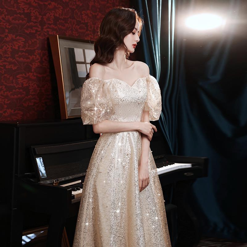 Evening Dress Dress for Women 2024 New High end Immortal Adult Style Banquet Light Luxury and Small Group Bridesmaids Champagne Students