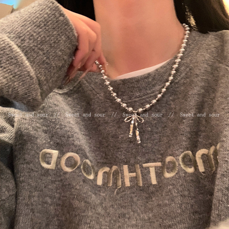 Butterfly Tassel Necklace for Women South Korea Light Luxury High-Grade Clavicle Chain New Popular Minority All-Match Ornament