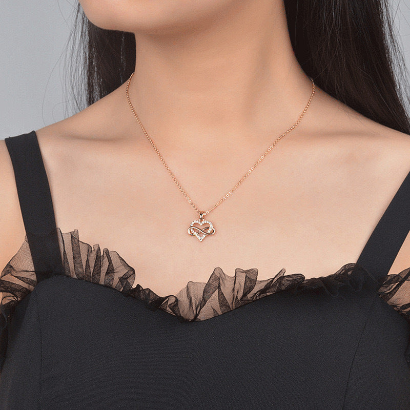 vakkv Cross-Border 8-Word Love Necklace Non-Fading Female Niche Stylish Simple and Versatile Love Pendant Hot Selling Chain Wholesale