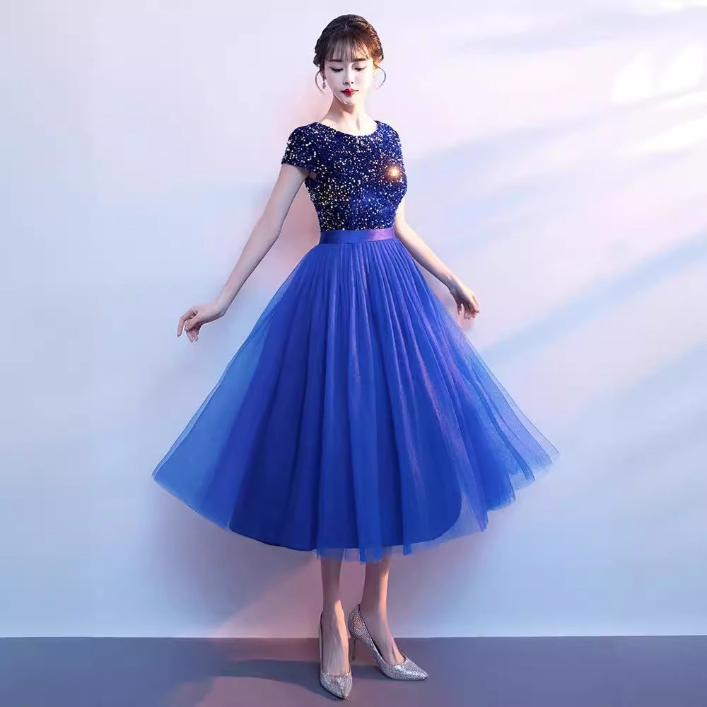 VAKKV Choir Performance Costume Female Dress Banquet Temperament Host Chorus Recitation Competition Costume Adult Formal Dress