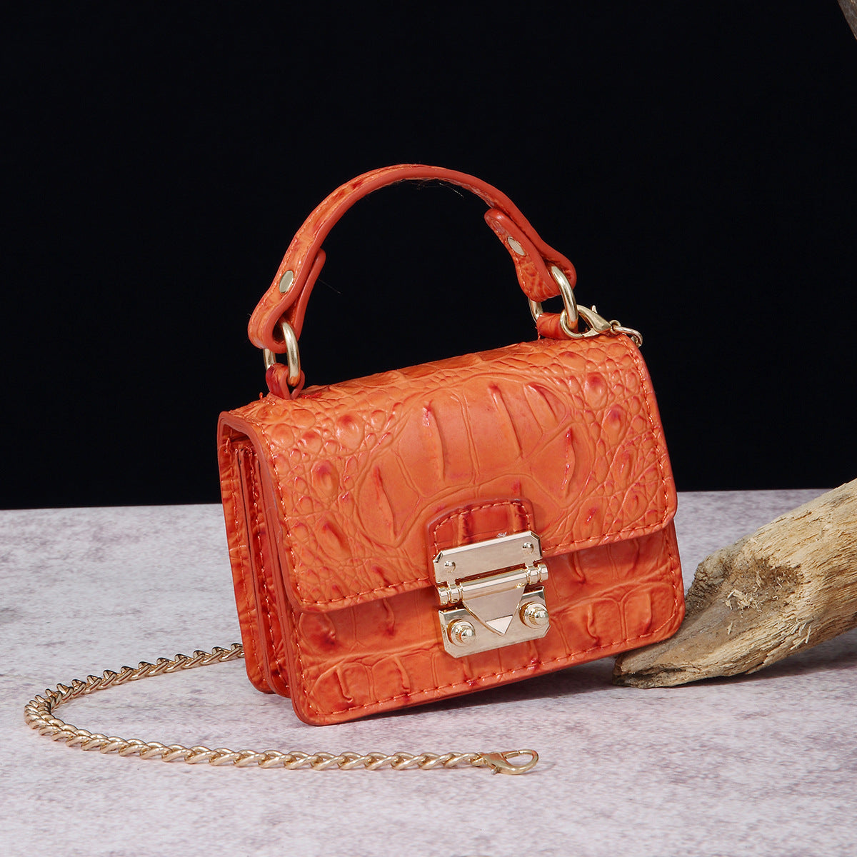 VAKKV Popular, 2025 and the United States for trans-Middle East New Crossbody One Shoulder Retro Women's Bag Multi-colored Crocodile Pattern Brahman