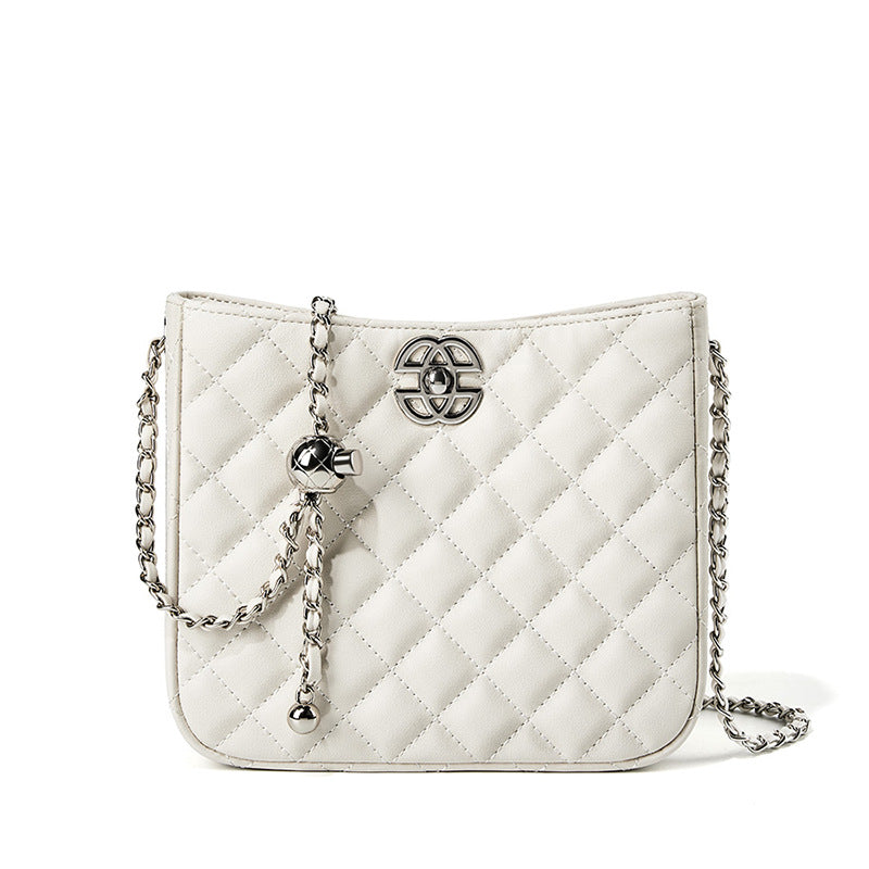 VAKKV 2025 Strictly select the new commuter chain bag, bucket bag, small square bag, genuine leather, small fragrant shoulder bag, high-end women's bag, crossbody.