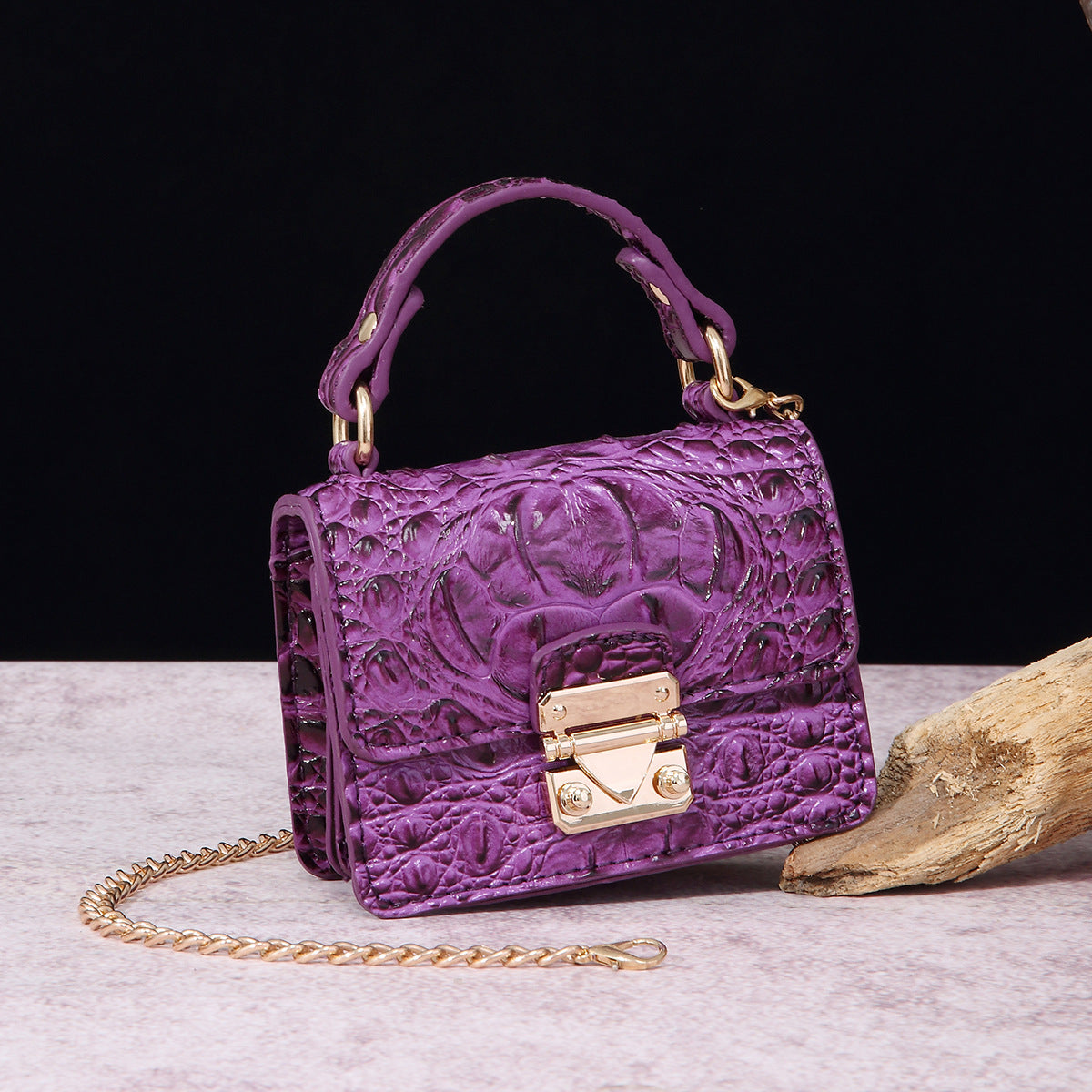 VAKKV Popular, 2025 and the United States for trans-Middle East New Crossbody One Shoulder Retro Women's Bag Multi-colored Crocodile Pattern Brahman