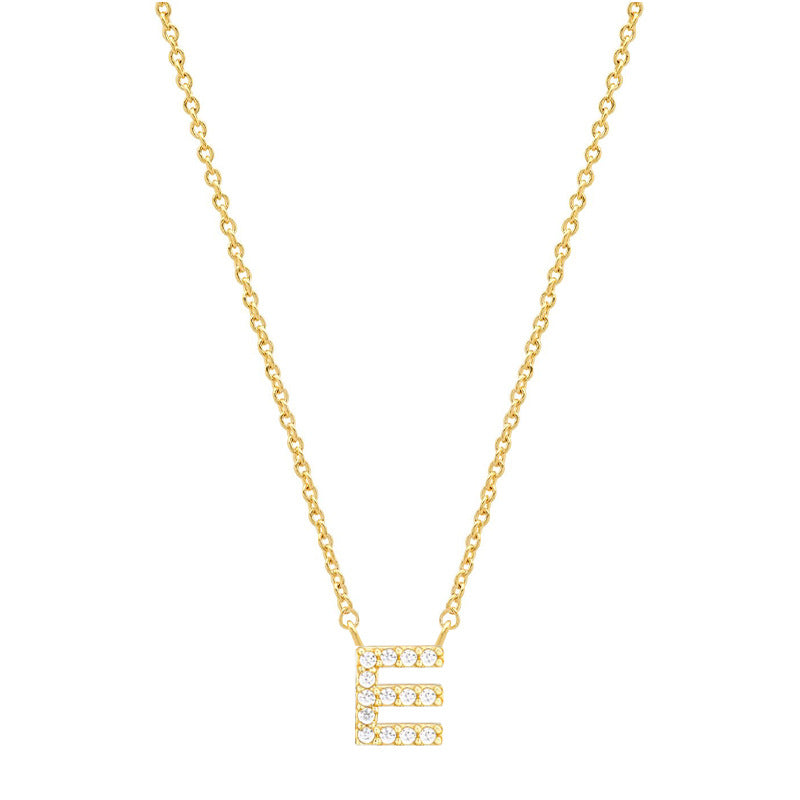 vakkv Hot Selling Fashion All-Match S925 Silver 26 English Letters Pendant Necklace for Women Inlaid Zircon Special-Interest Design